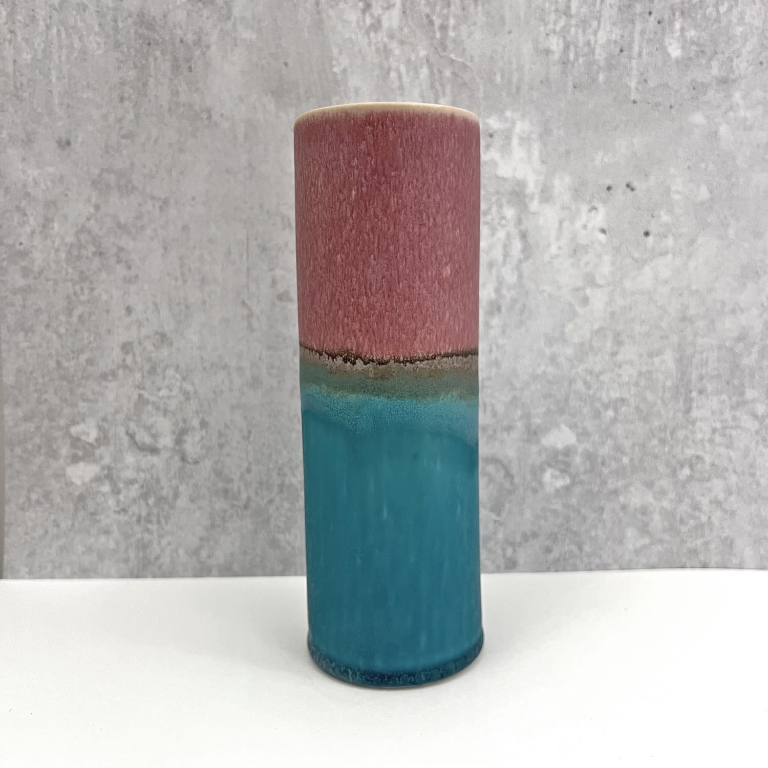 Yuta Segawa, Cylinder Vase - Blush & Turquoise