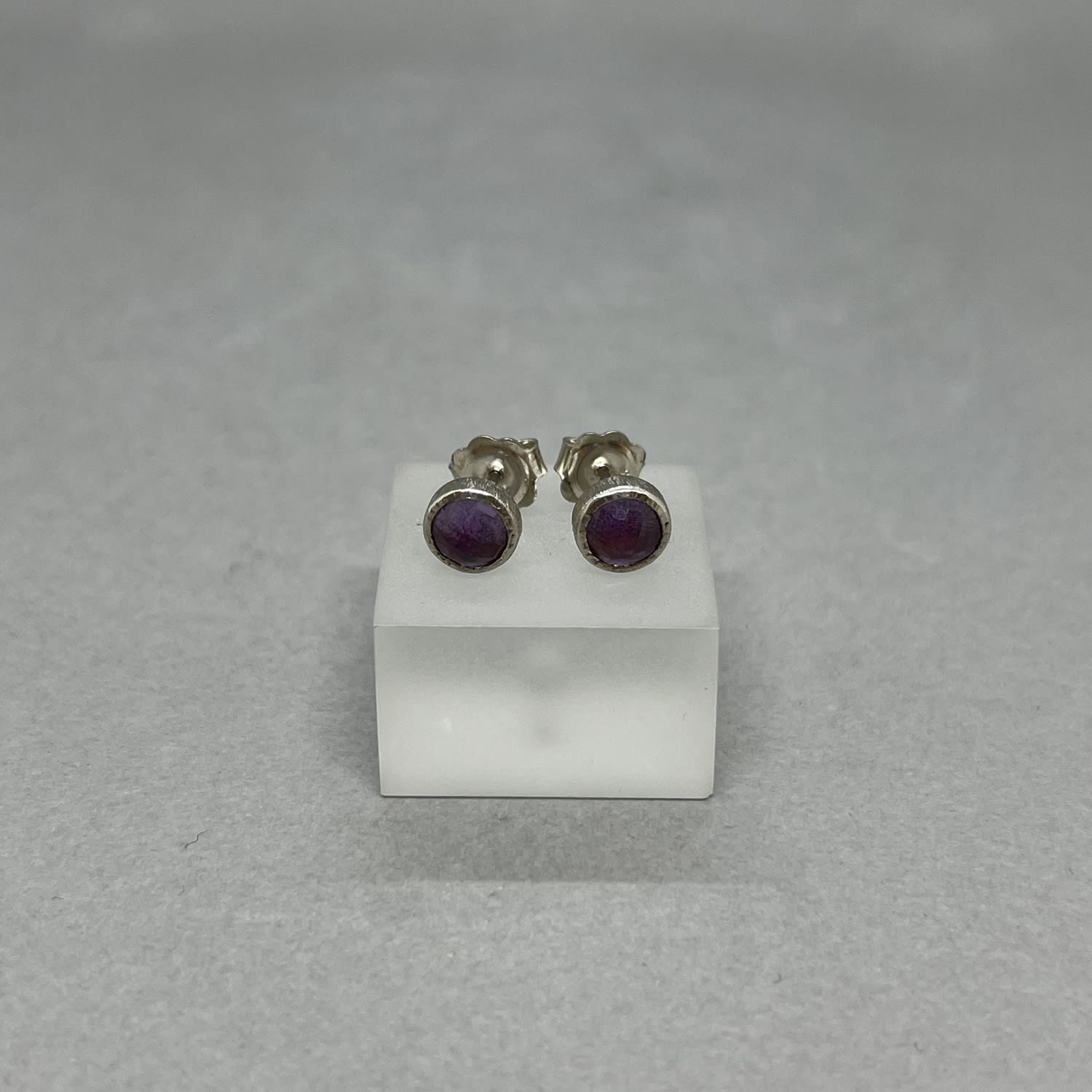 Emily Fermor, Amethyst & Sterling Silver Studs