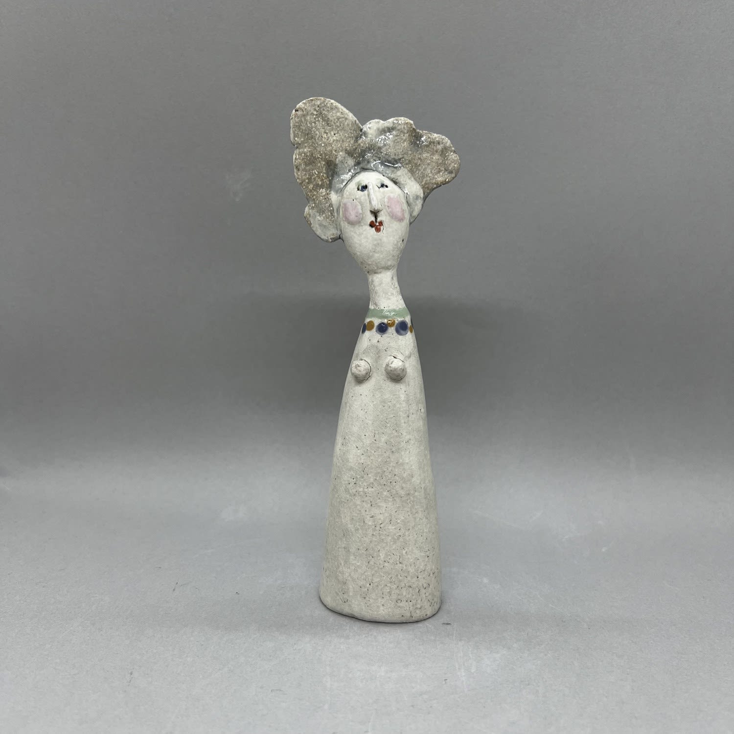 Jane Muir, Little Lady - Stone White, Green Collar