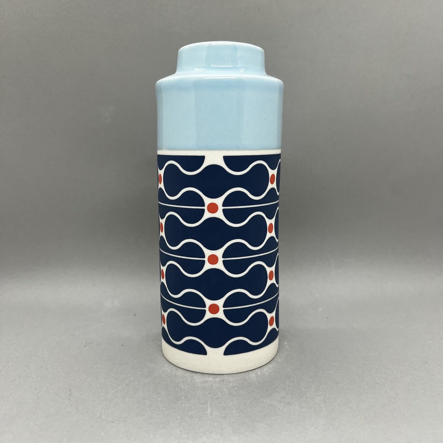 MapMap, Cylinder Vase - Sky Blue, Navy & Red