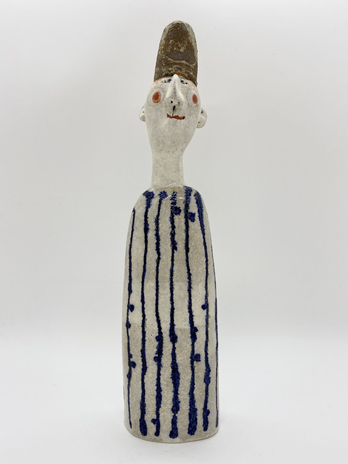 Jane Muir, Man in Hat - Blue stripes, 2021 | Sarah Wiseman Gallery