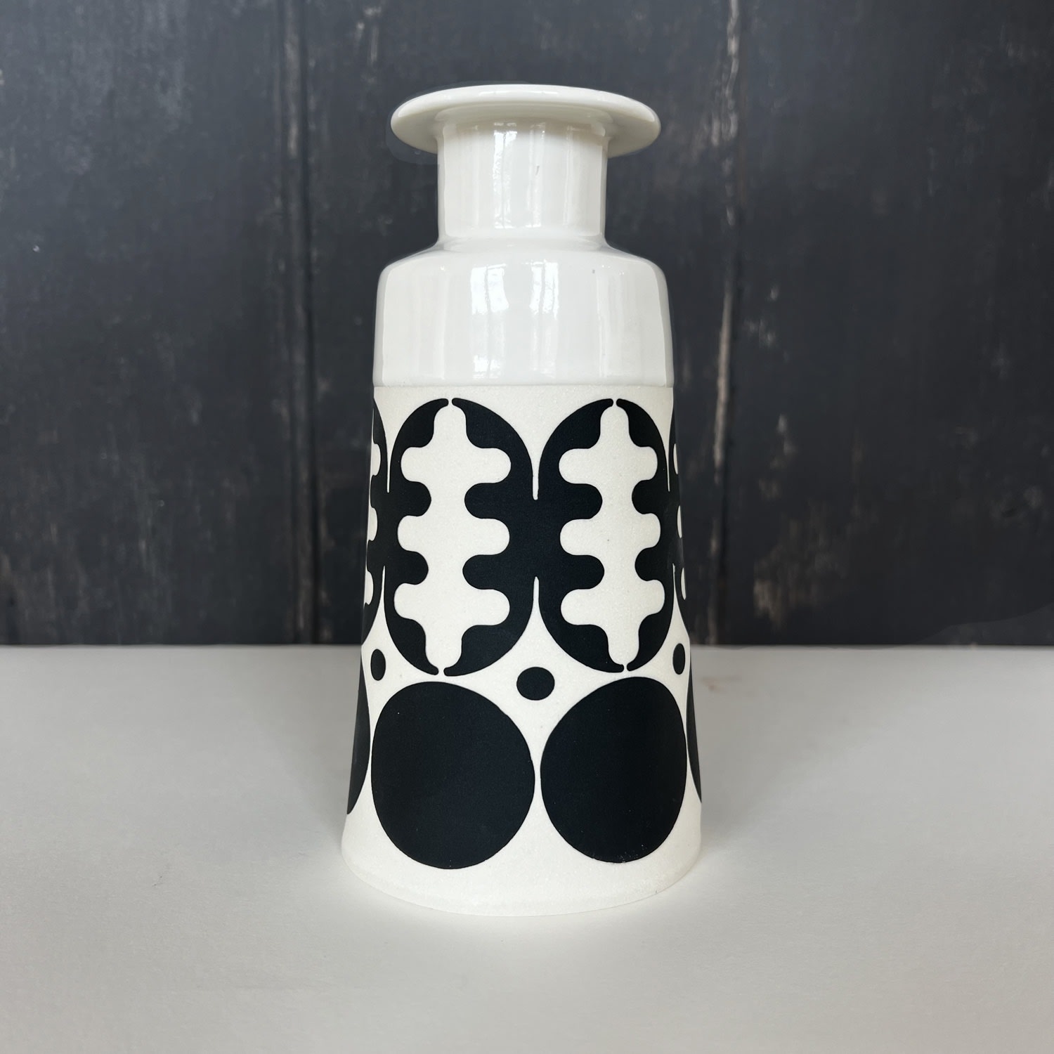 MapMap, Special Order - Shipping USA - Large Bottle Cone Vase - Black & White