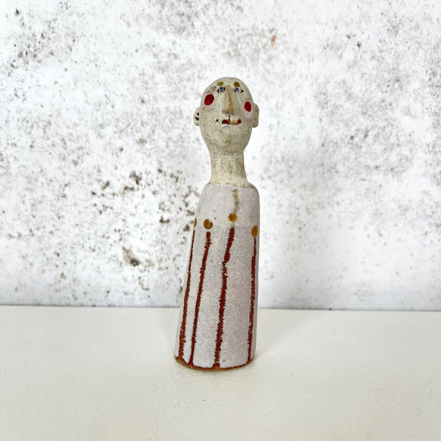 Jane Muir, Little Man - White with Incised Stripes