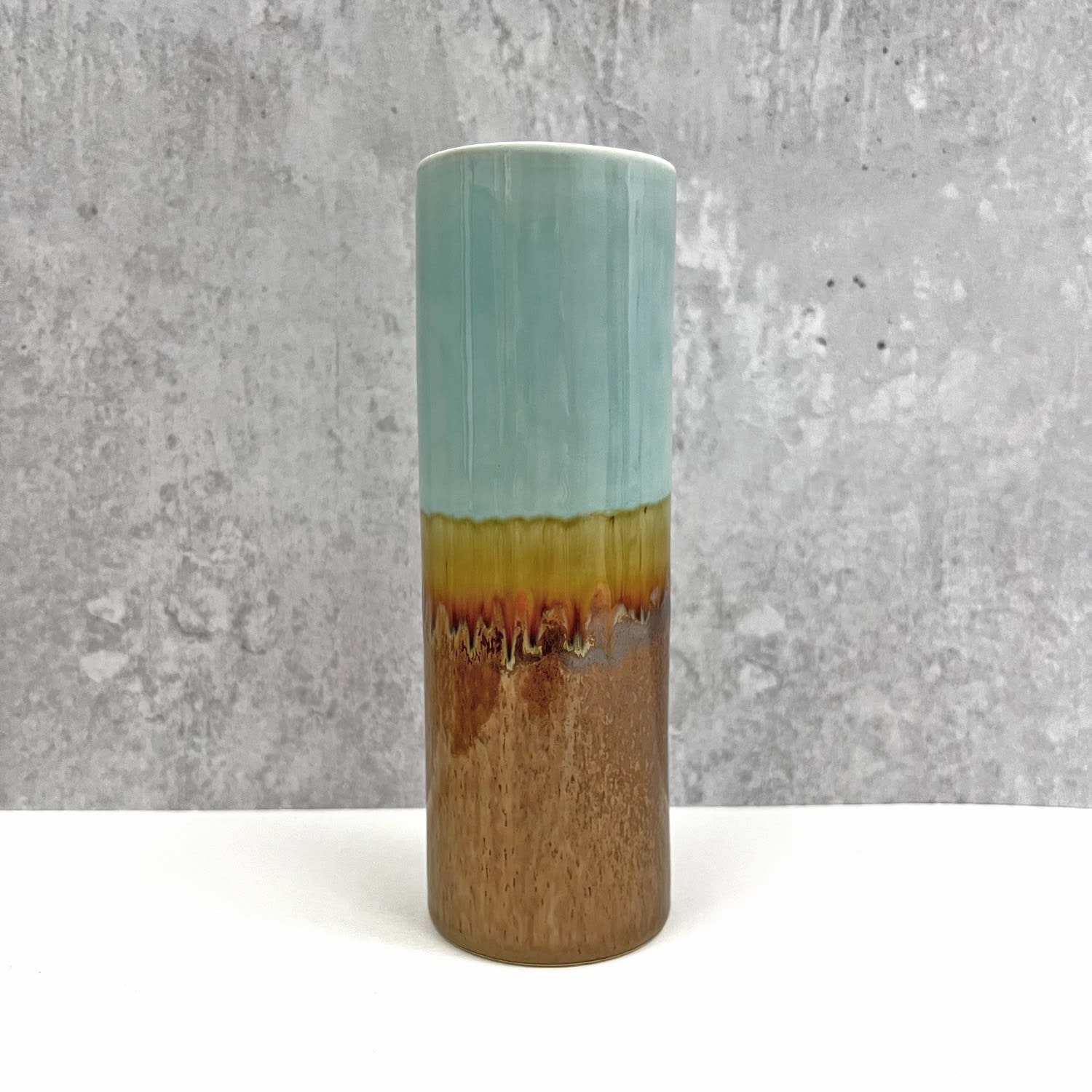 Yuta Segawa, Cylinder Vase - Duck Egg Blue & Biscuit