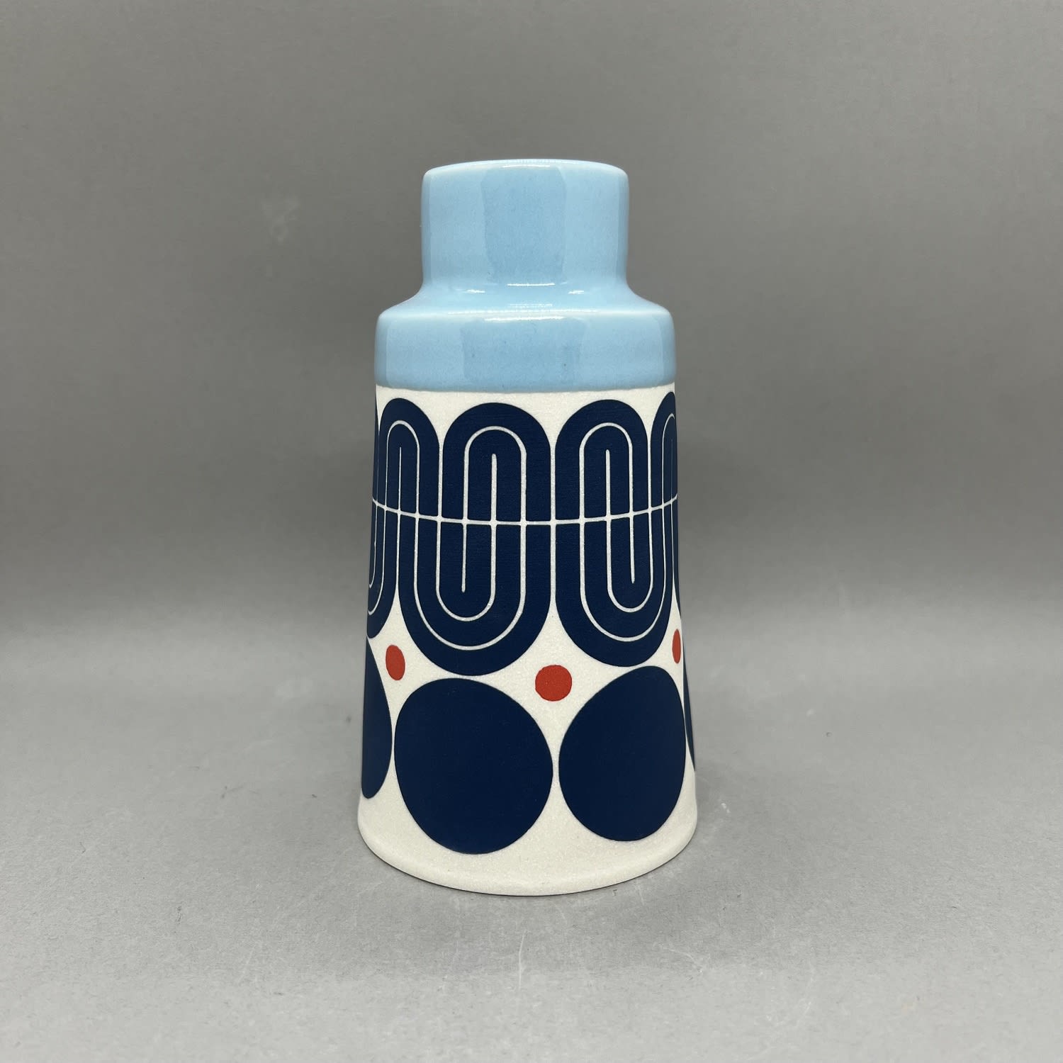 MapMap, Cone Vase - Sky Blue, Navy & Red