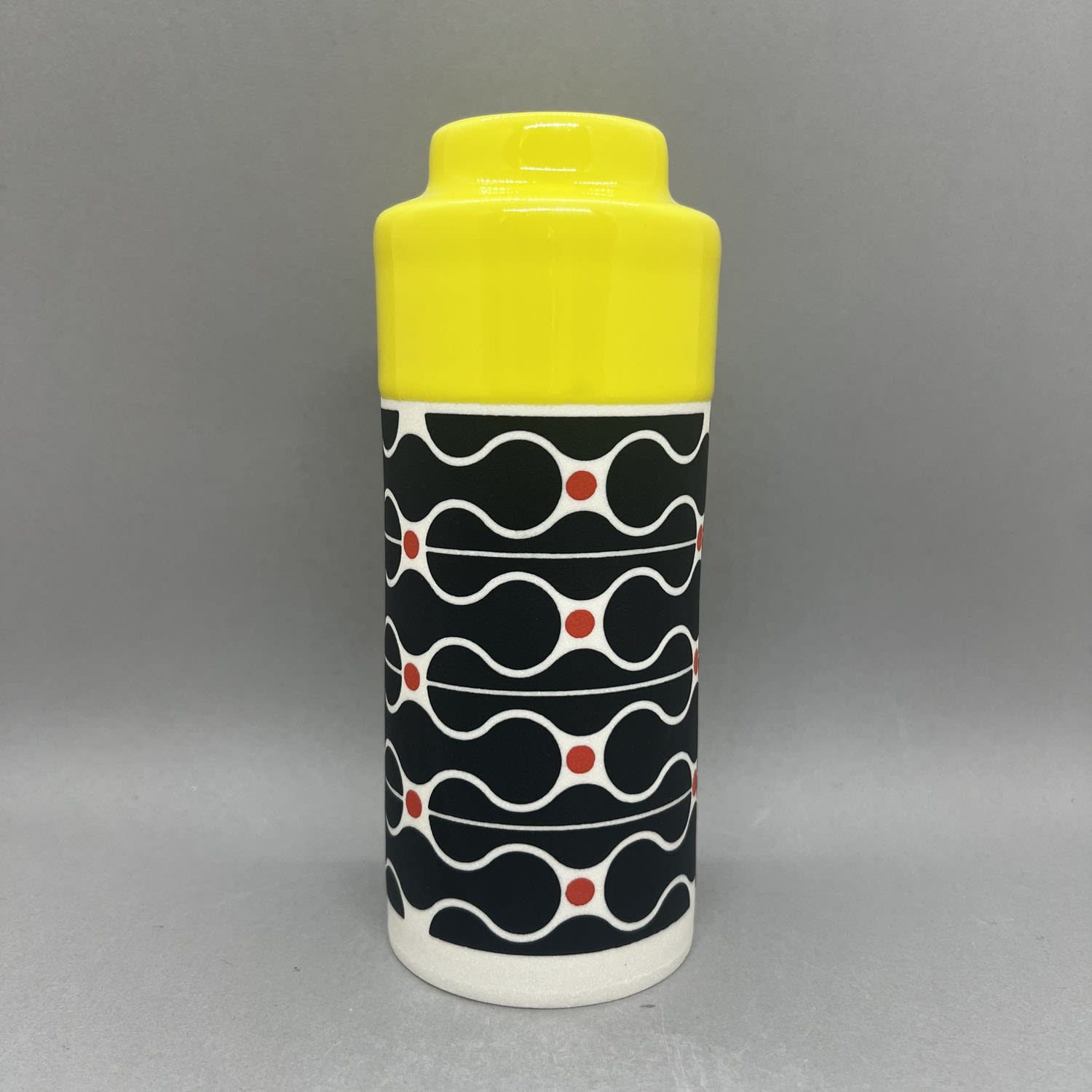 MapMap, Cylinder Vase - Yellow, Red & Black