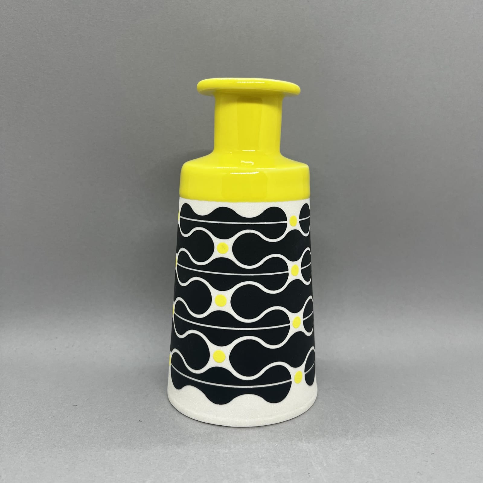 MapMap, Bottle Cone Vase - Sunflower Yellow & Navy