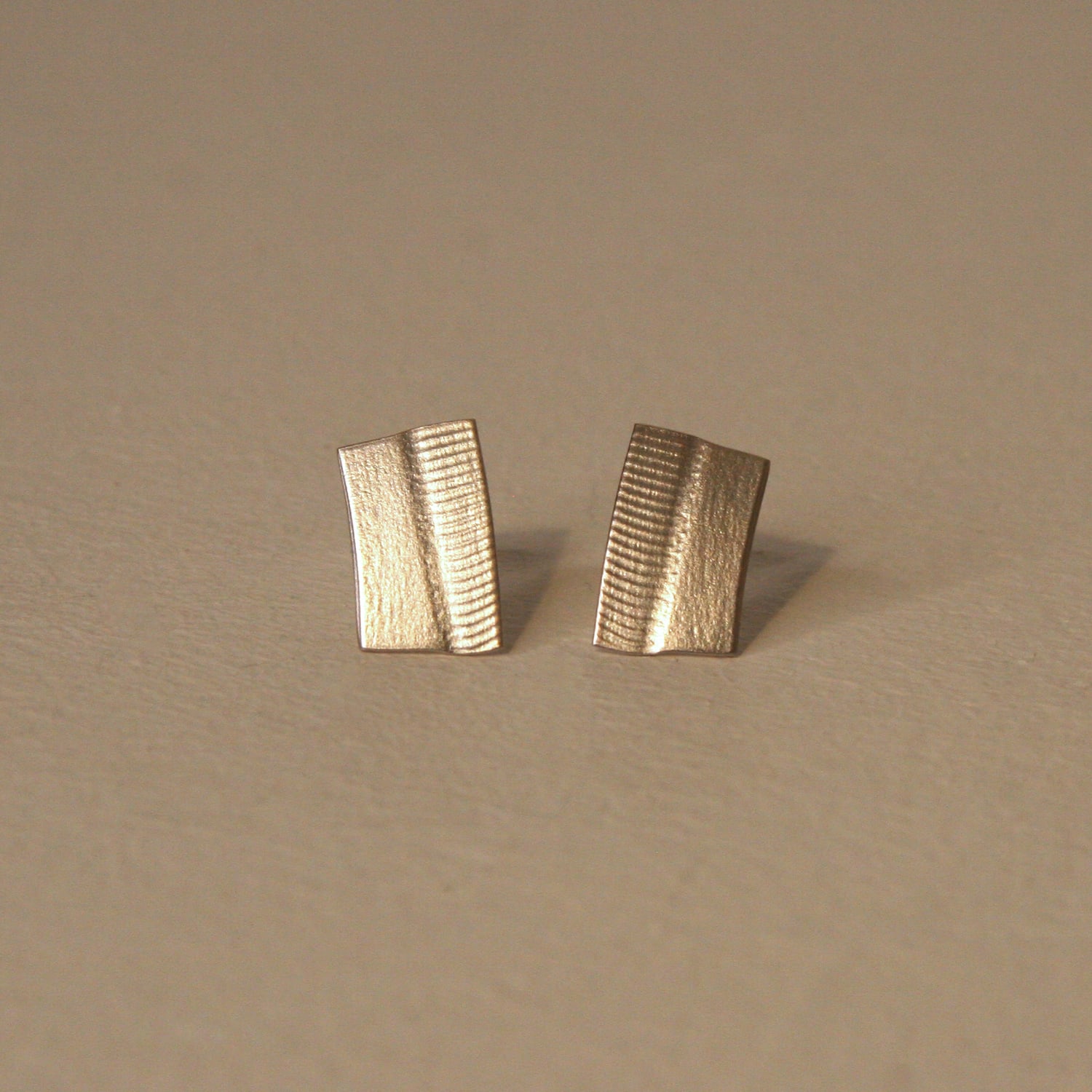 Kate Wilkinson, Tiny Rectangle Silver Athena Earring Studs