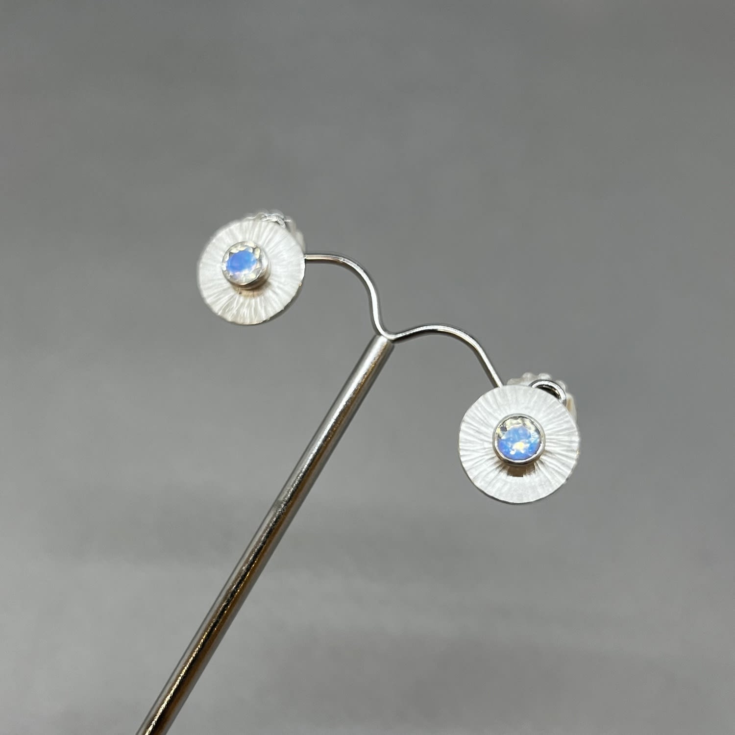Emily Fermor, Sterling Silver & Moonstone Rays Earrings