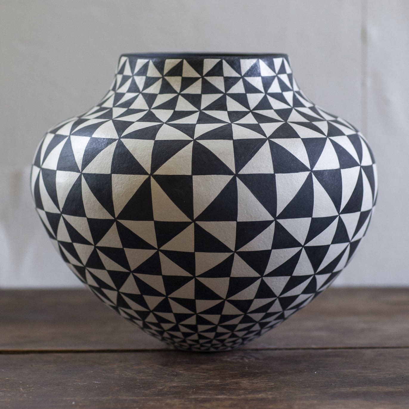 Ant & Di Edmonds - Tydd Pottery, Small Triangles Vessel #2, 2024