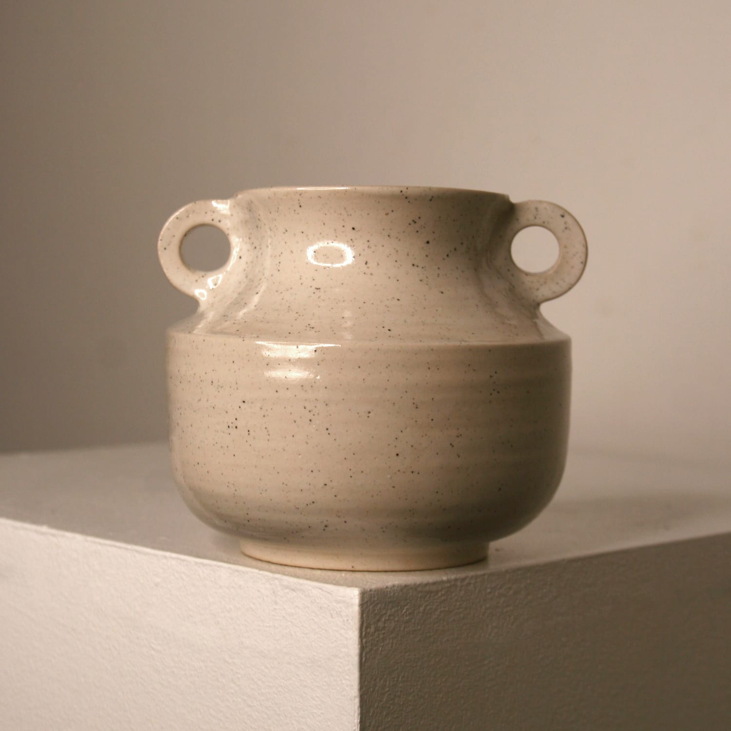 Lucy Physick, Medium Loop Vase - Speckled White