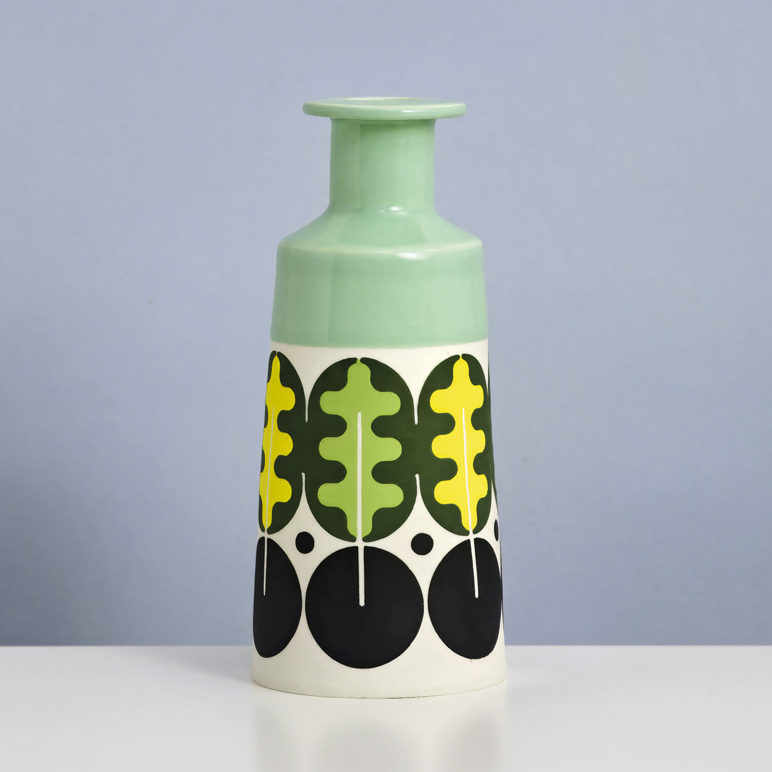 MapMap, Cone Bottle Vase - Mint, Yellow & Black