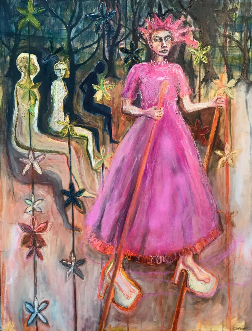 Rebecca Swainston, The Stilt Walkers and Wallpaper