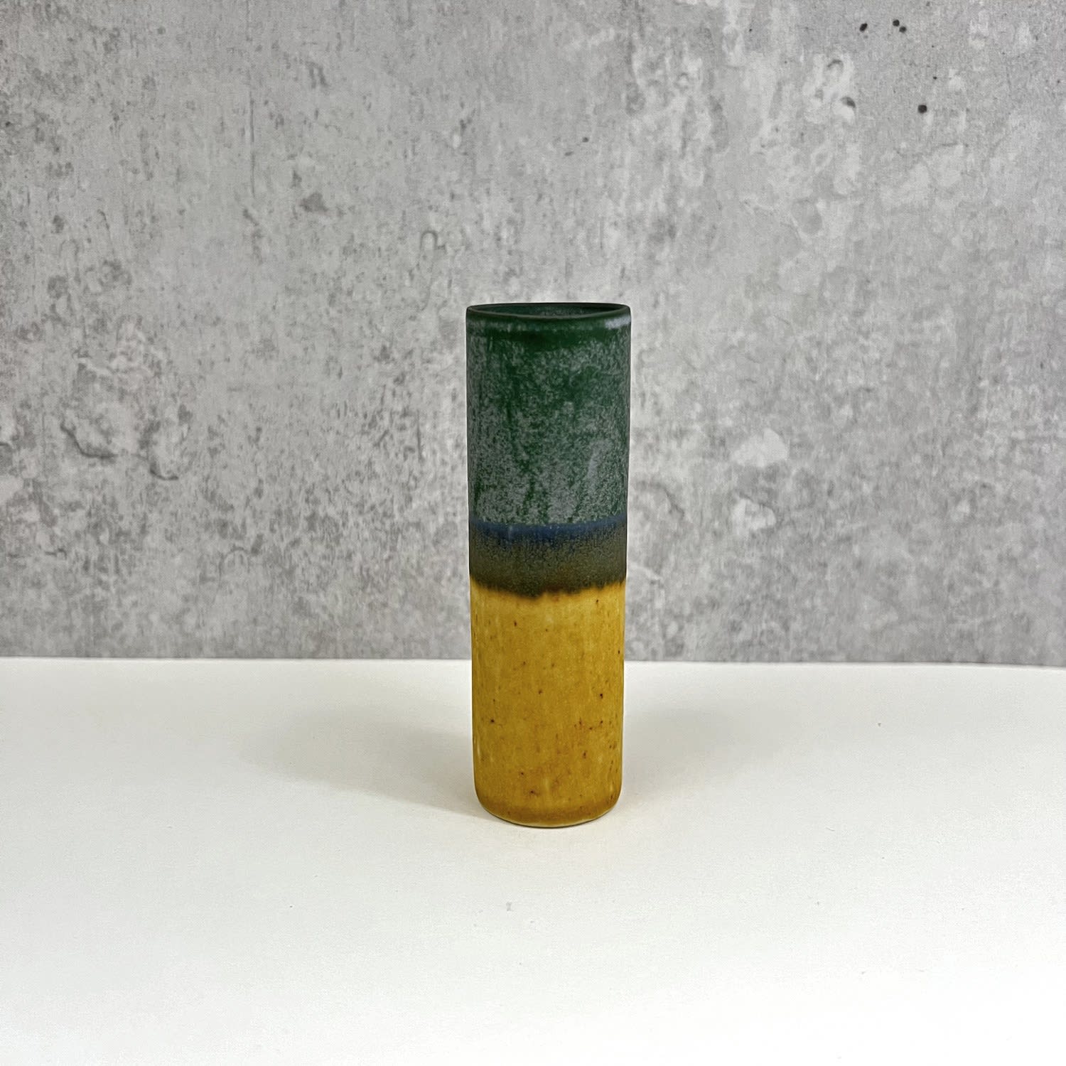 Yuta Segawa, Small Cylinder Vase - Forest Green & Ochre