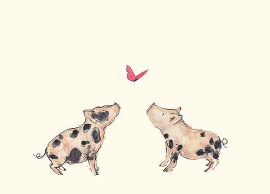 Catherine Rayner 'Rosa & Scarlett', Variable Silkscreen & Watercolour