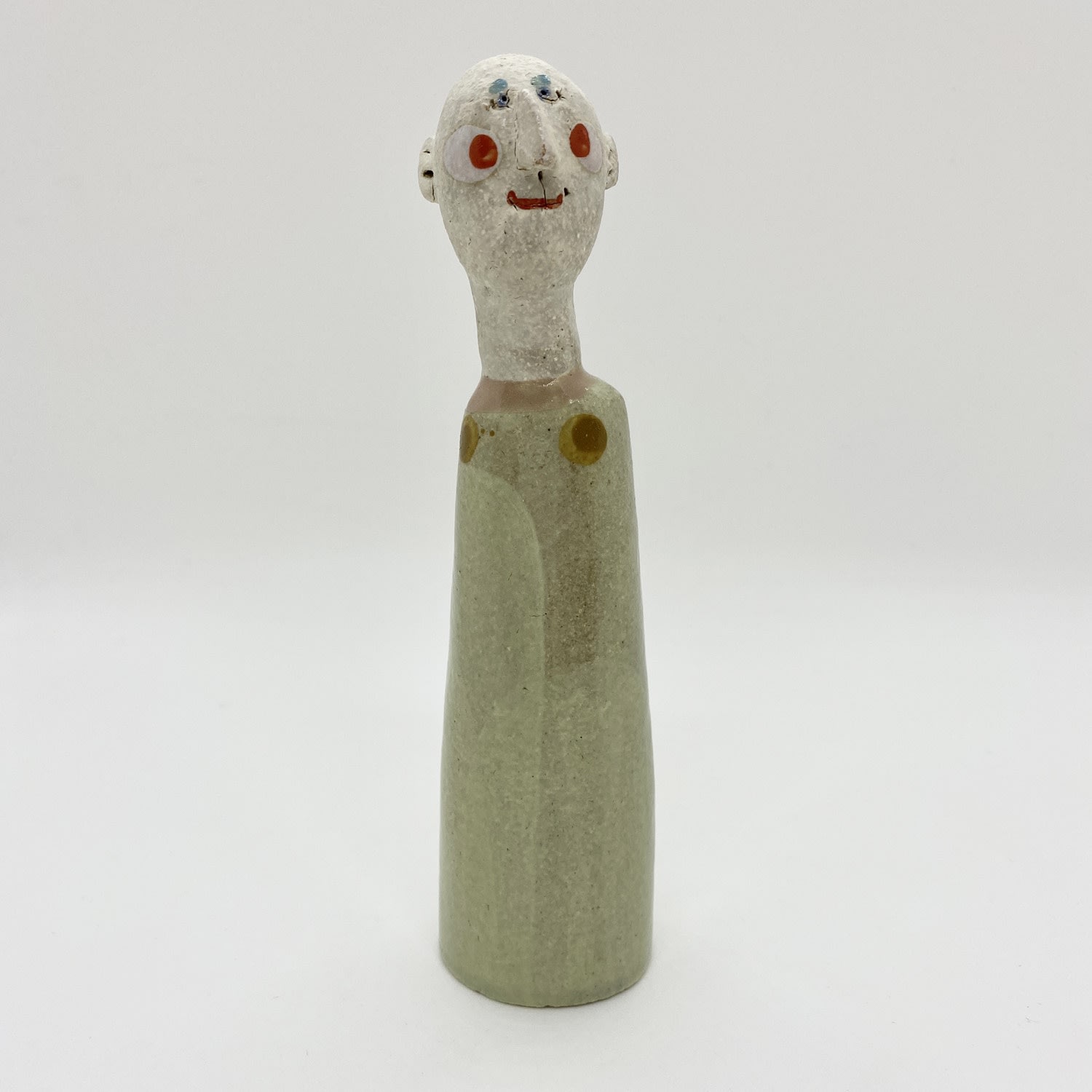 Jane Muir, Little Man, Ochre spots on pale green
