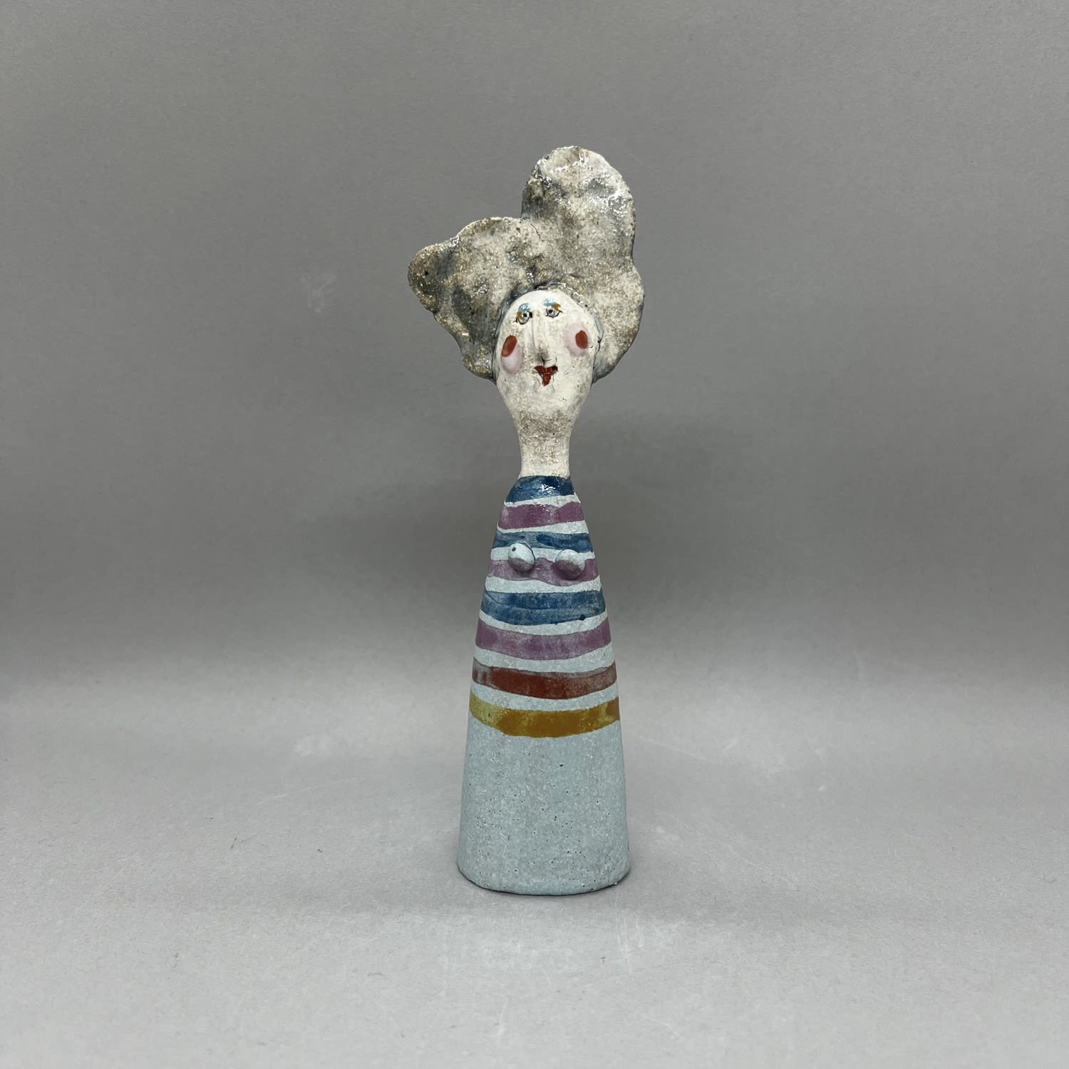 Jane Muir, Little Lady - Pale Blue, Multi-Coloured Stripes