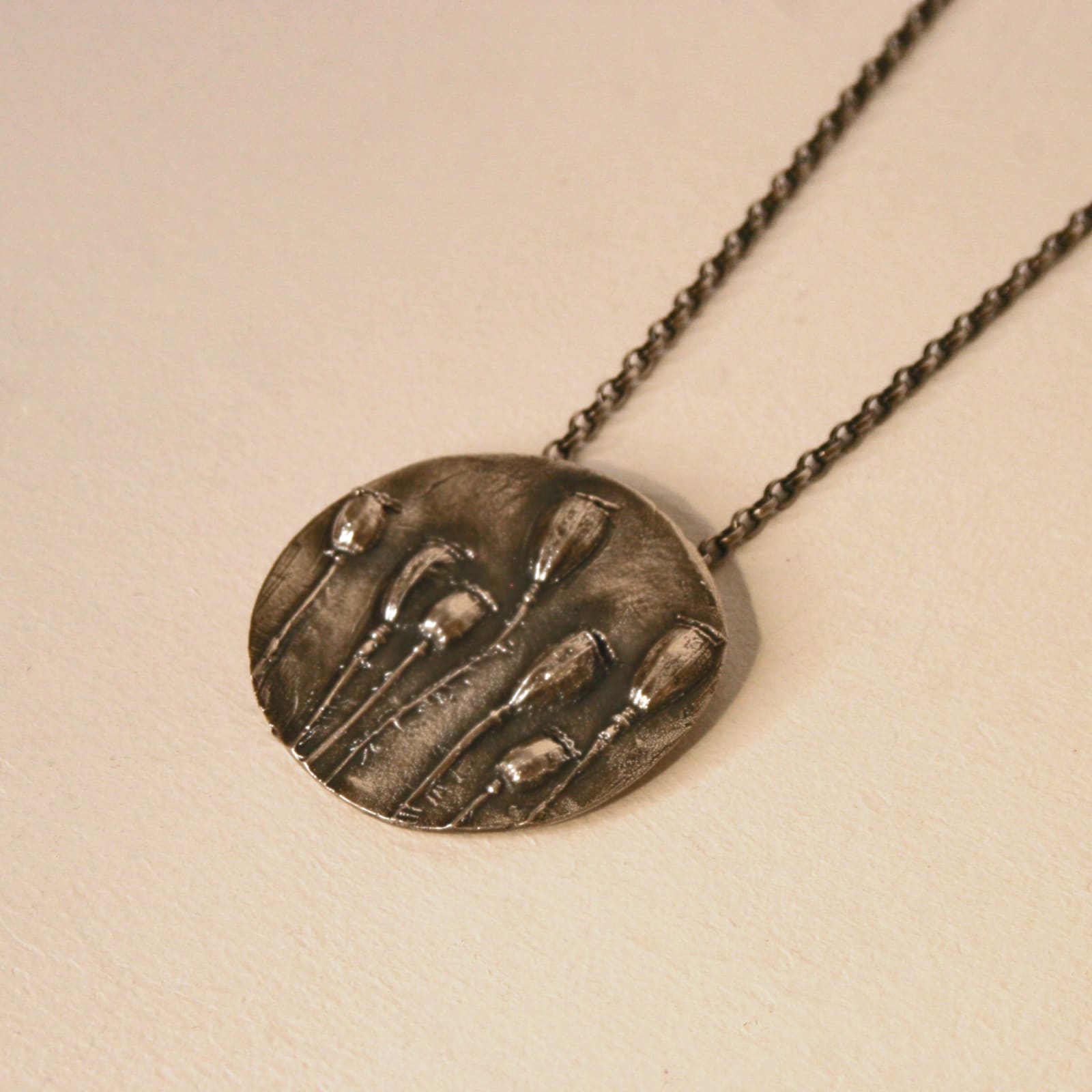 Lucy Jade Sylvester, Poppy Silver Disk Necklace