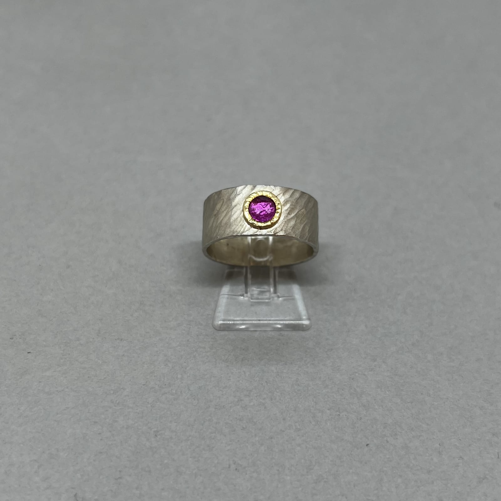 Emily Fermor, Sterling Silver, 18ct Gold & Ruby Rays Band