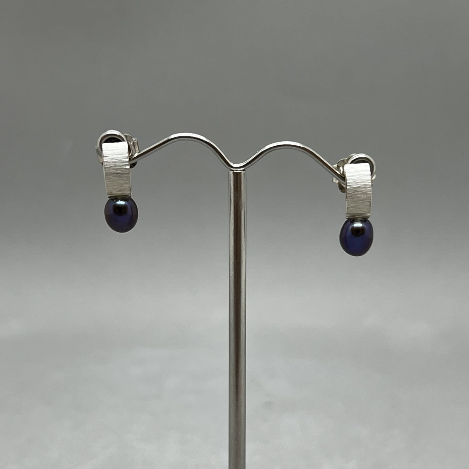 Emily Fermor, Peacock Pearl & Sterling Silver Rays Arc Studs