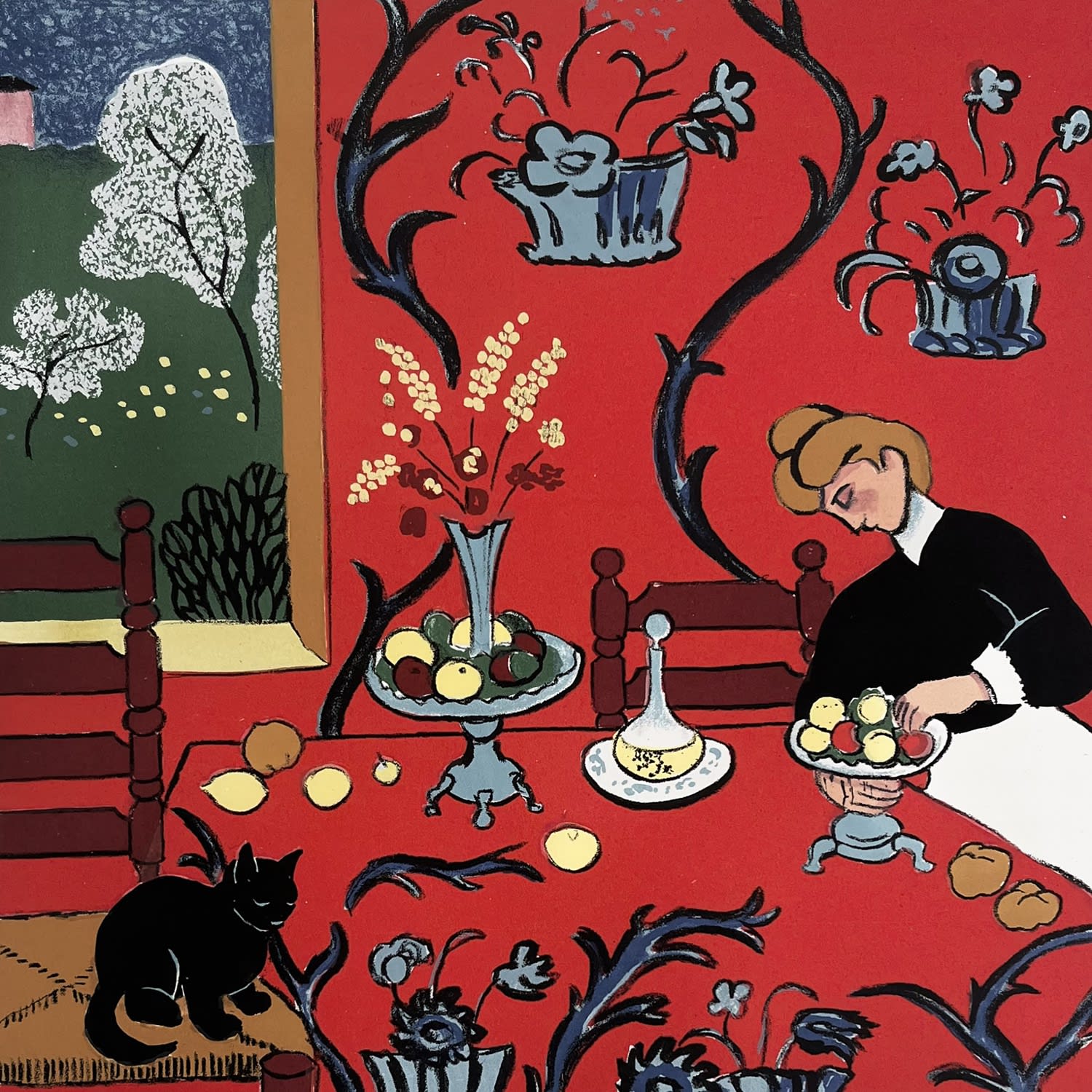 Mychael Barratt, Matisse's Cat - Harmony In Red, 2025