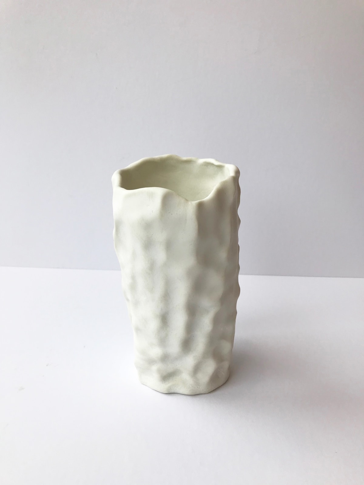 Emma Jagare, White Pushed and Pulled Vase, Small, 2019