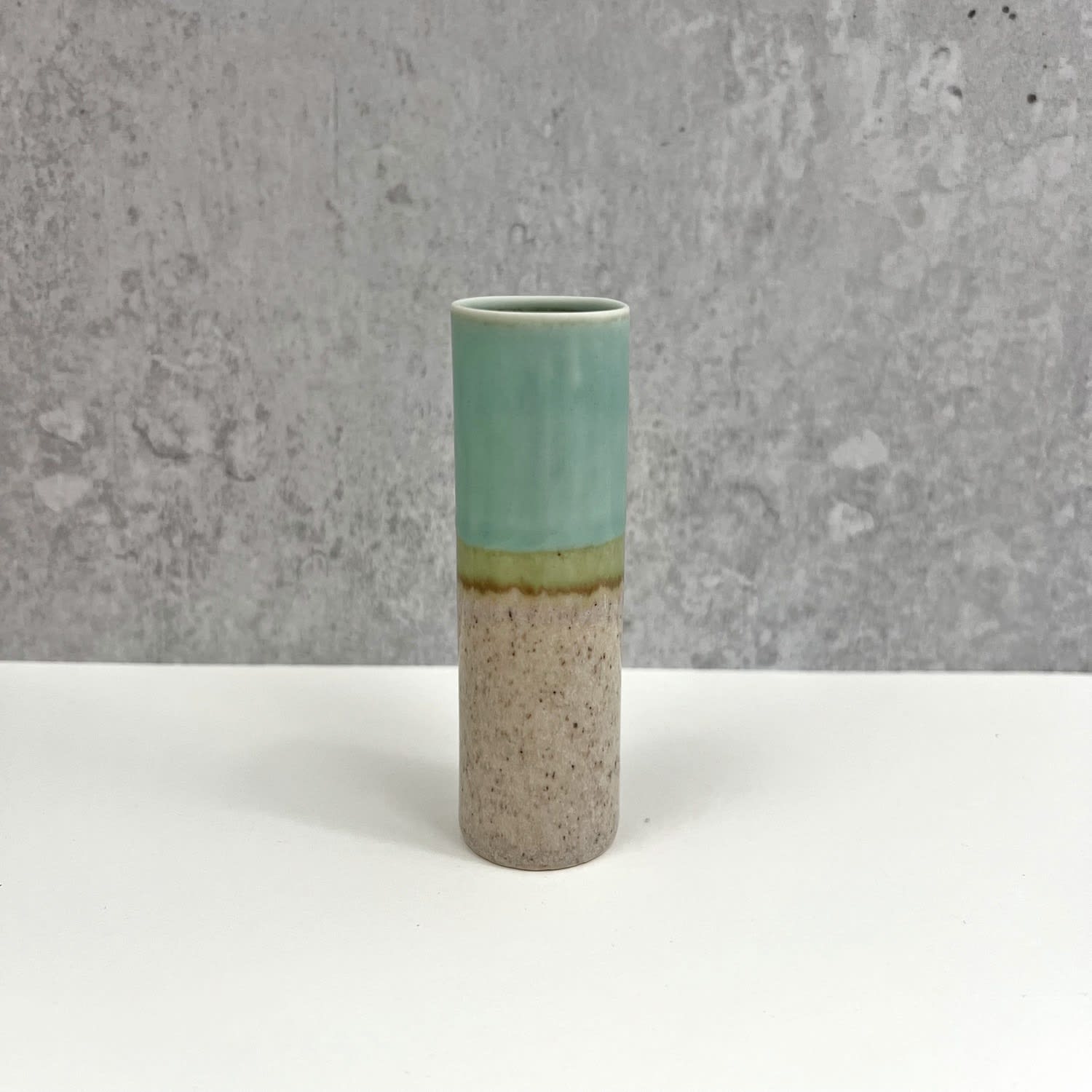 Yuta Segawa, Small Cylinder Vase - Duck Egg Blue & Cream