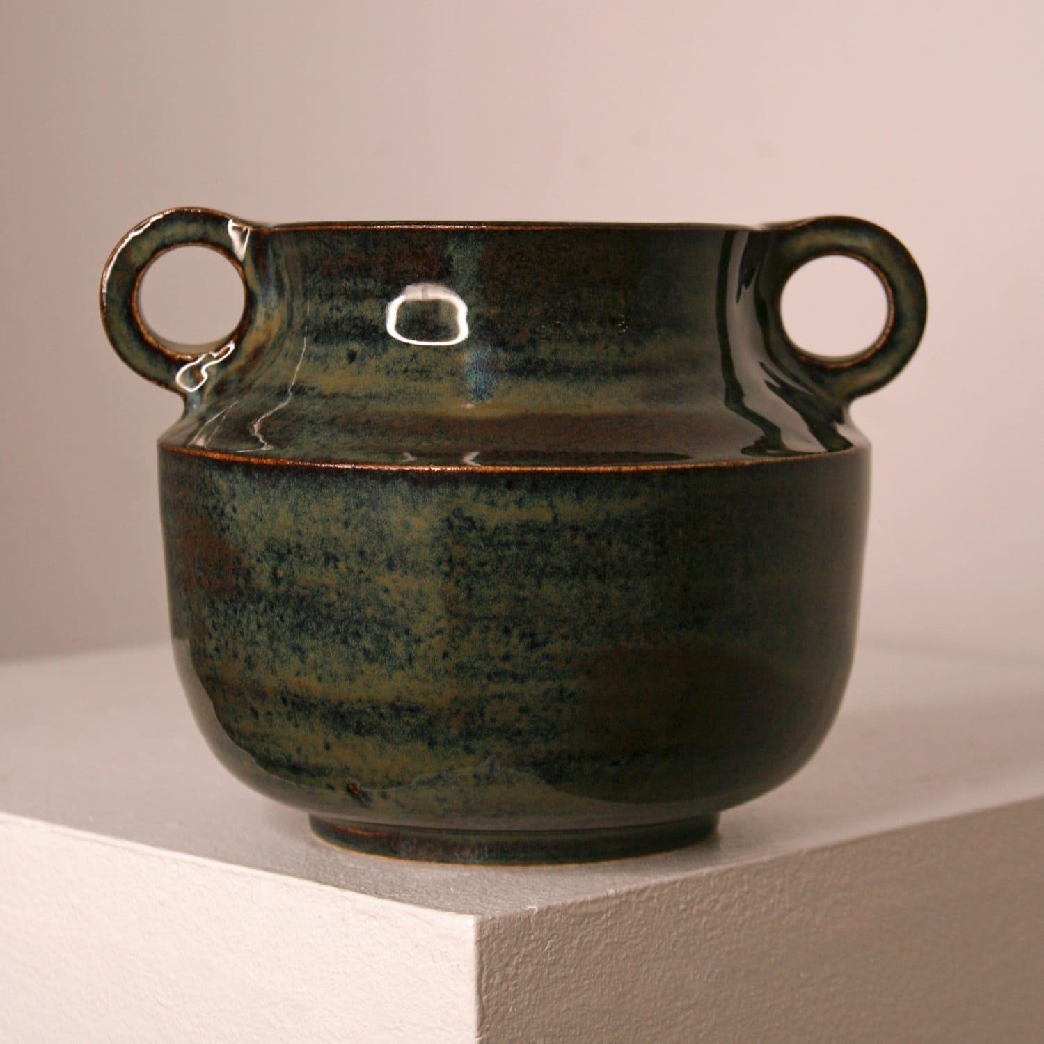 Lucy Physick, Large Loop Vase - Dark Green