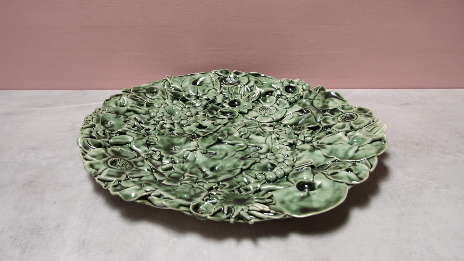 Emma Jagare, Pressed Flower Platter, Green, 2020