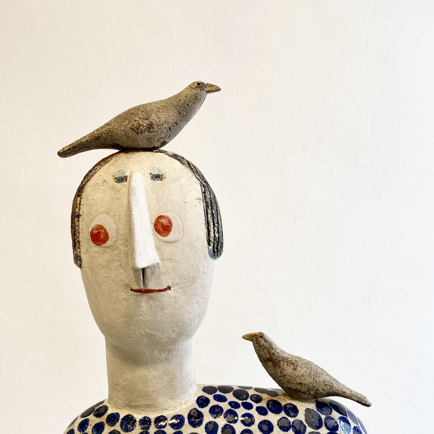 Jane Muir, Bird-Head, Blue Spots , 2023
