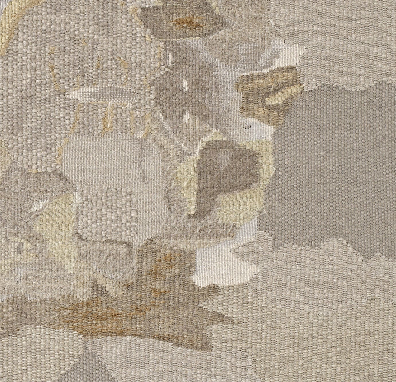 <p>Andreas Eriksson, <em>Weissensee No. 9</em>, 2018 - 2019. Detail.</p><h3>"Territories of the finished tapestries might be distinguished by a particular knotted texture or the stands of long fibre sprouting from the surface. Andreas has described the tapestries as ‘existential landscapes’. We might also see them as a conceptual extension of painting in which the picture migrates to the canvas itself." </h3><p><strong>- Hettie Judah on Andreas Eriksson, 2020</strong></p>