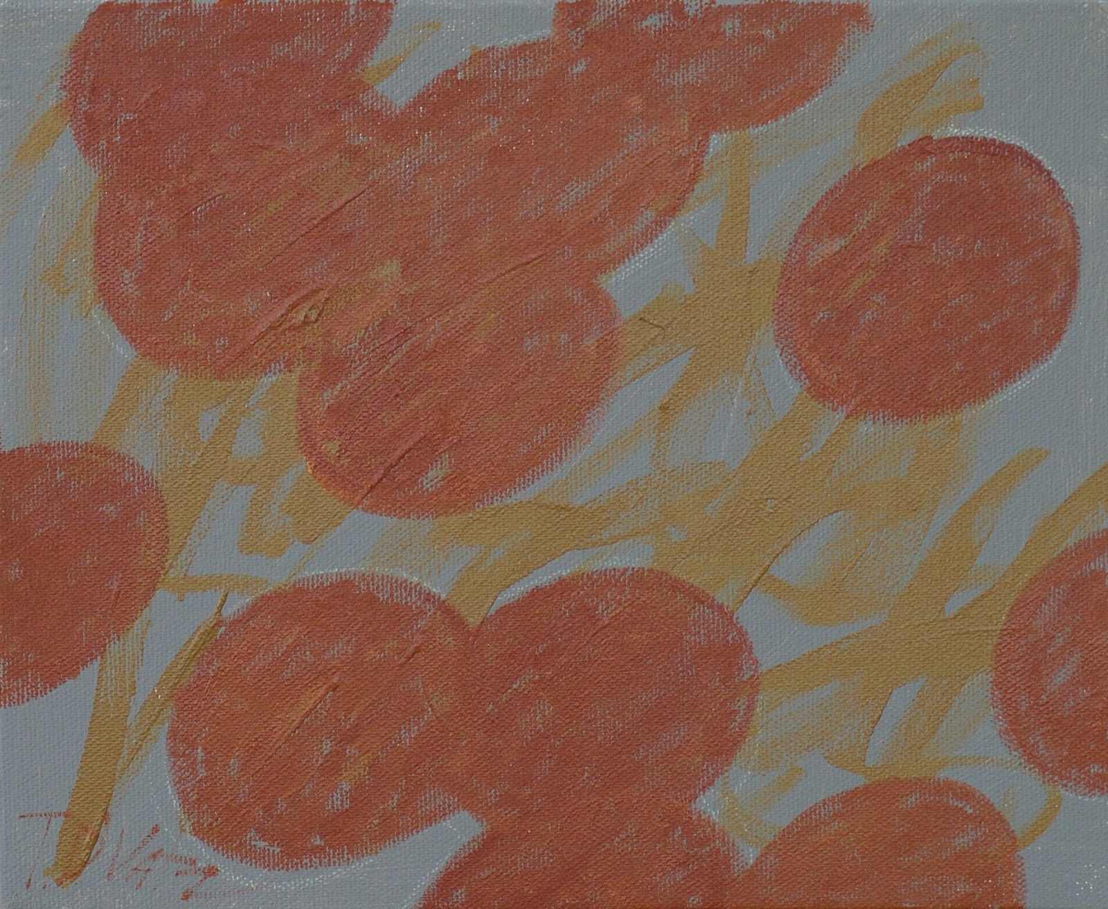 Timur D'Vatz, Waterlilies. Red and Grey