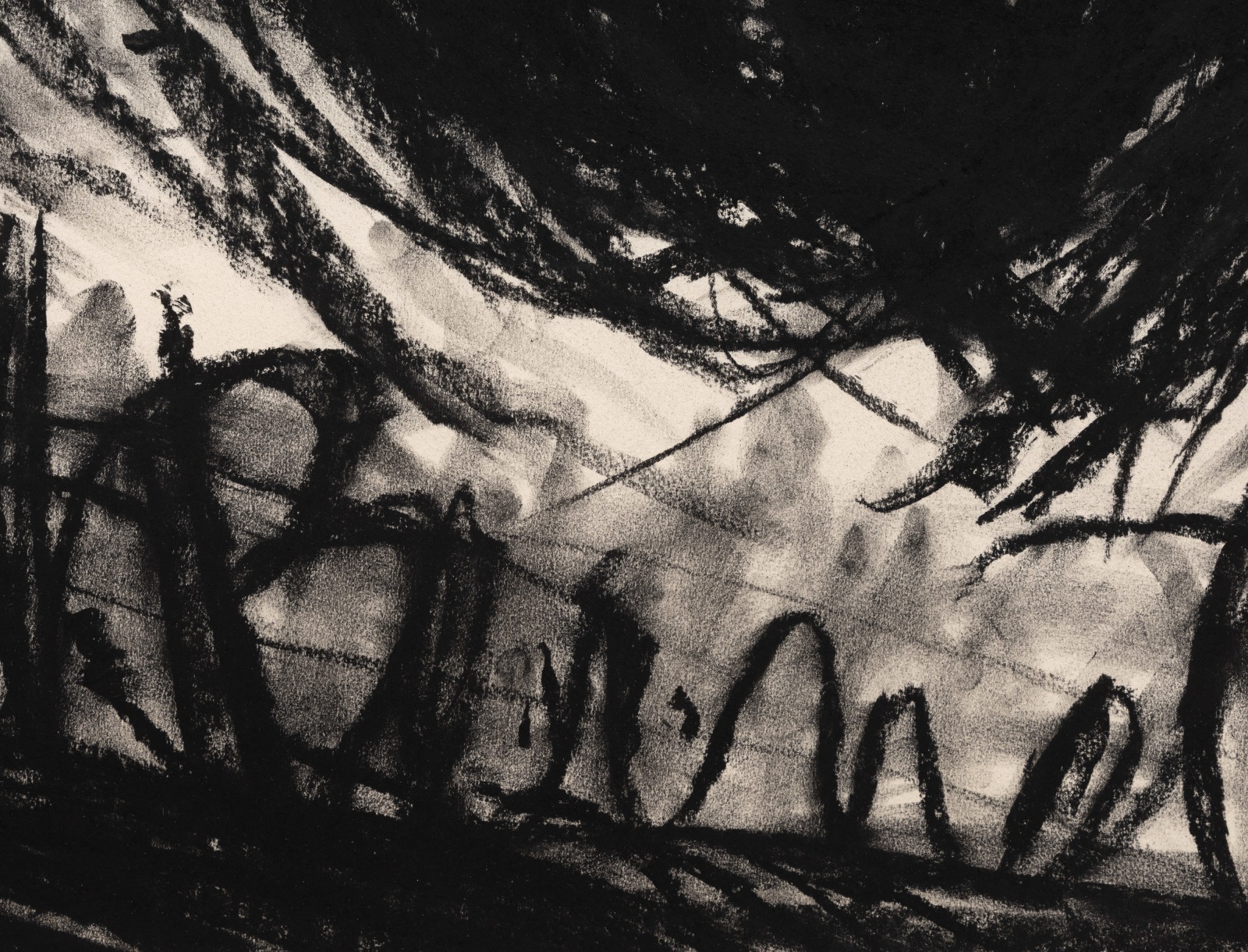 Judith Bernstein, Balls Over Landscape, 1977
