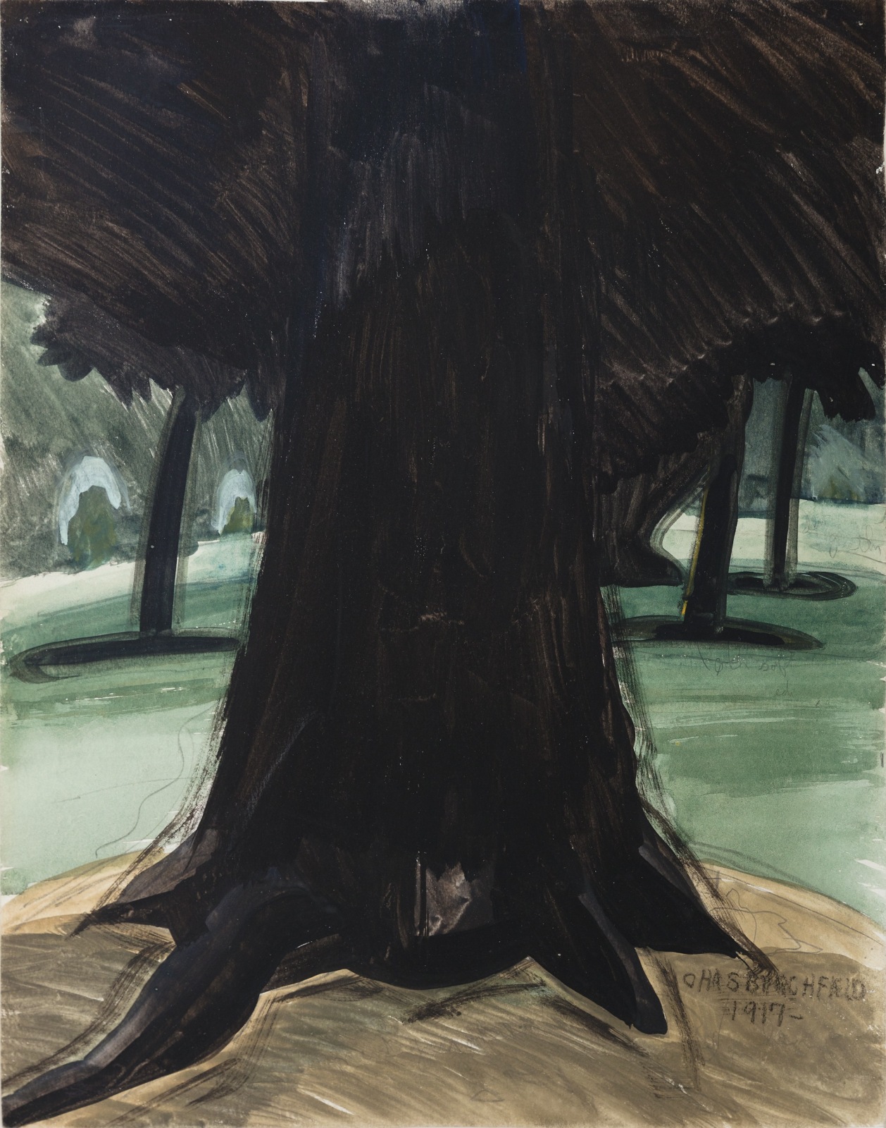 Charles Burchfield, Dark Tree, Gloomy Tree, 1917