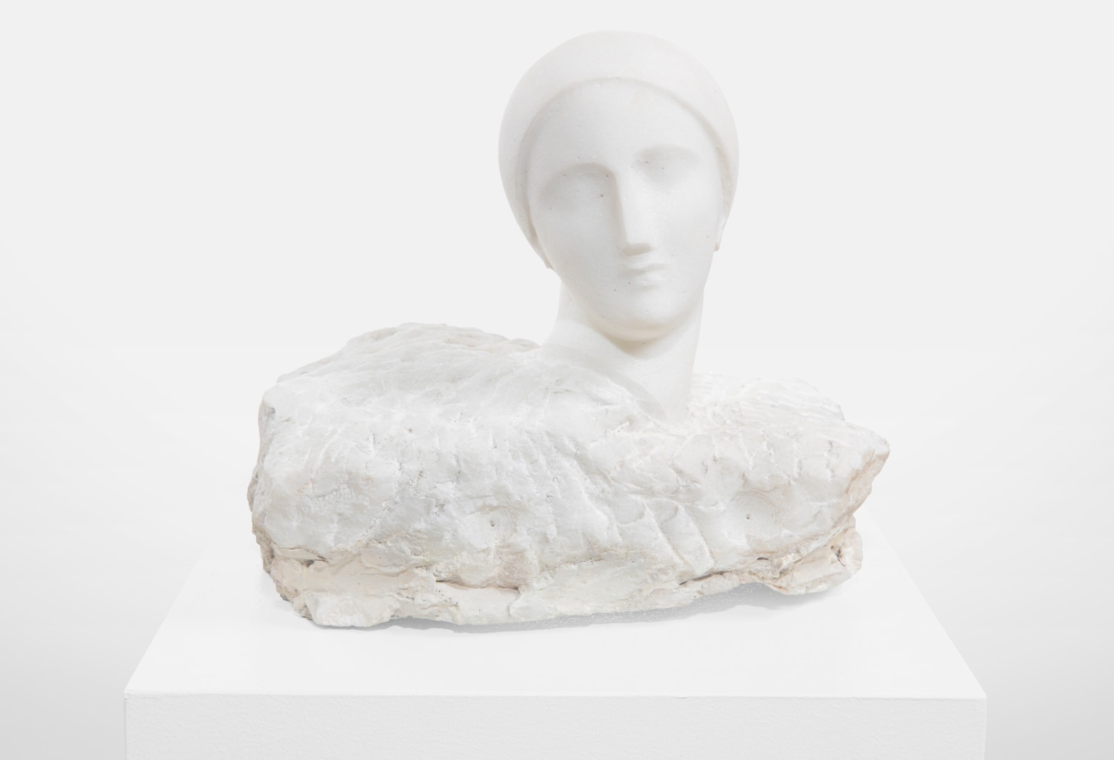 Elie Nadelman, Head of a Woman (Emerging from Stone), c. 1915-1920