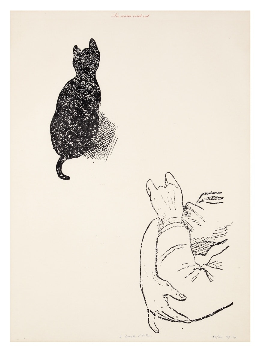 Marcel Broodthaers, La Souris écrit rat (À compte d'auteur), 1974