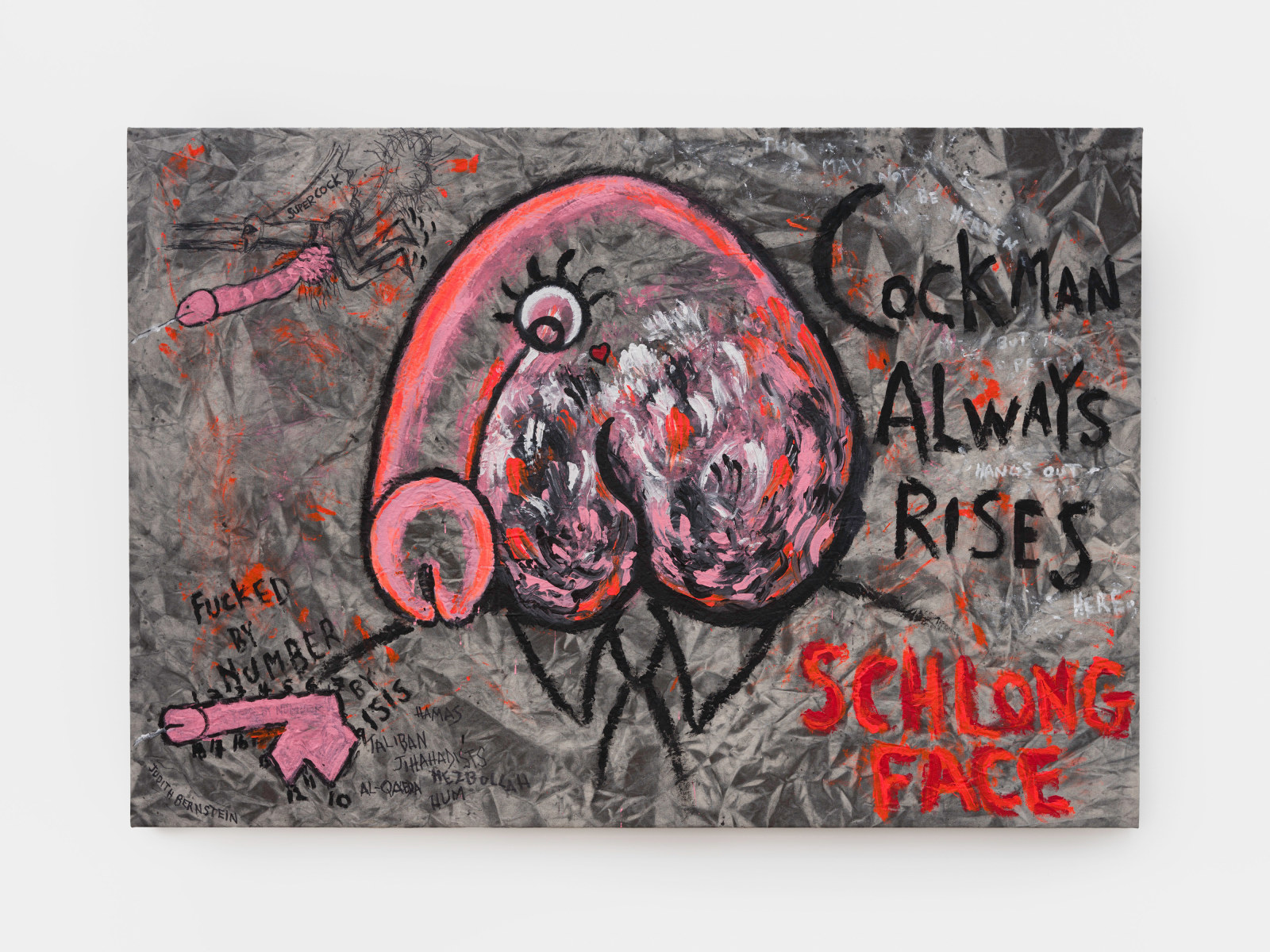 Judith Bernstein, Cockman Always Rises – Schlong Face, 2016