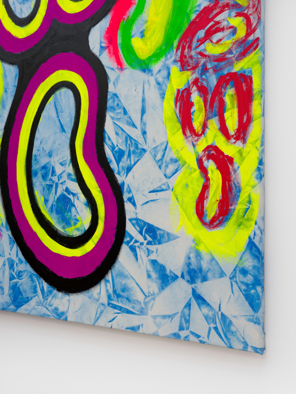 Judith Bernstein, Death Heads/ Hollow Head (on Blue), 2024