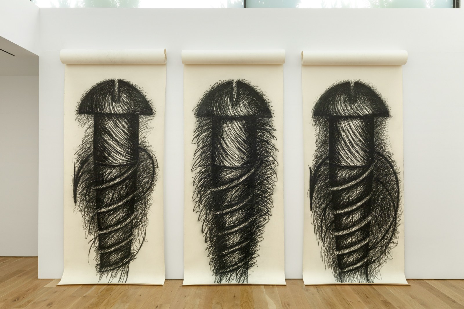 Judith Bernstein, Three Panel Vertical, 1977