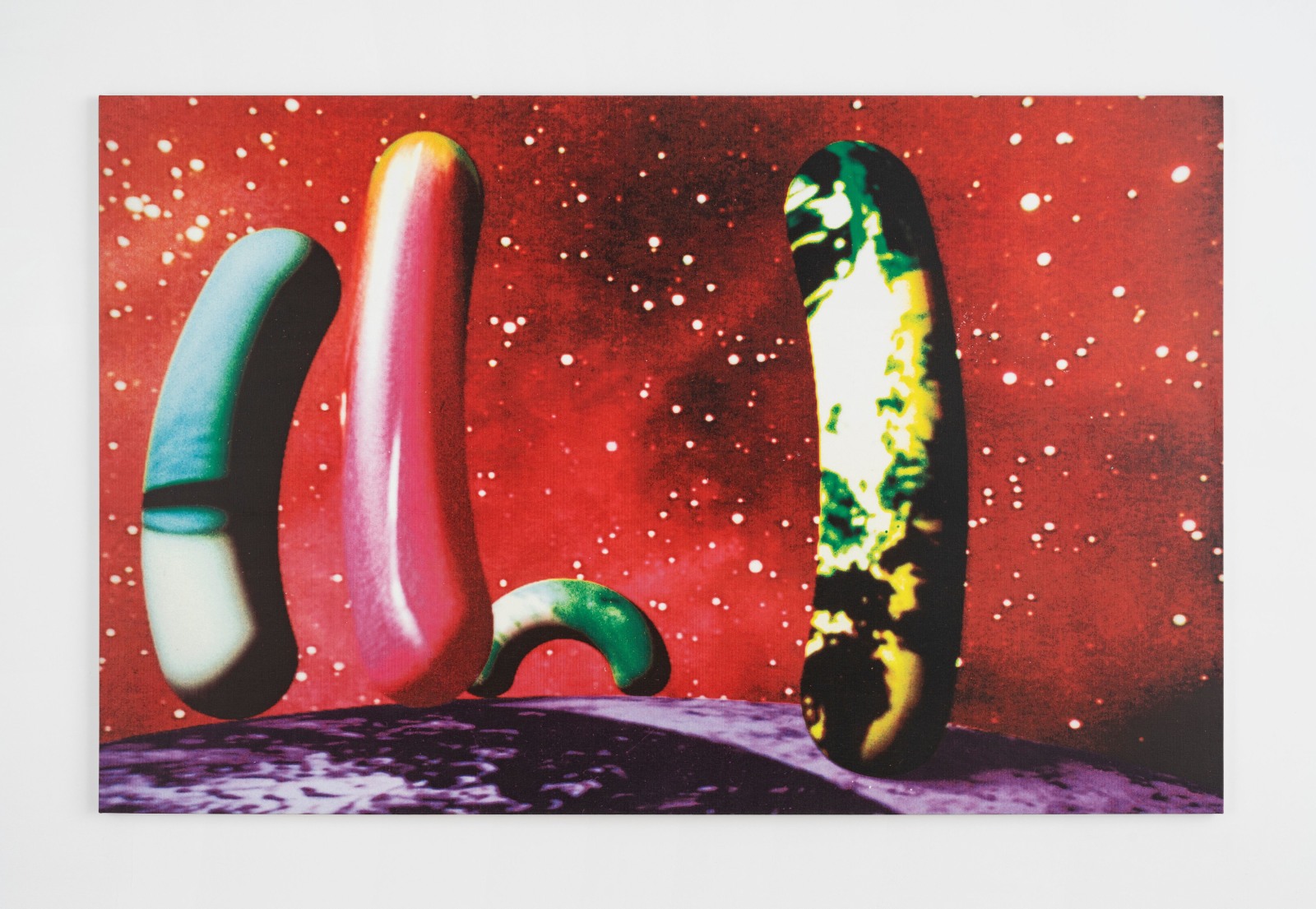 Alain Jacquet, Bonjour Monsieur Courbet (Version rouge négatif), 1999