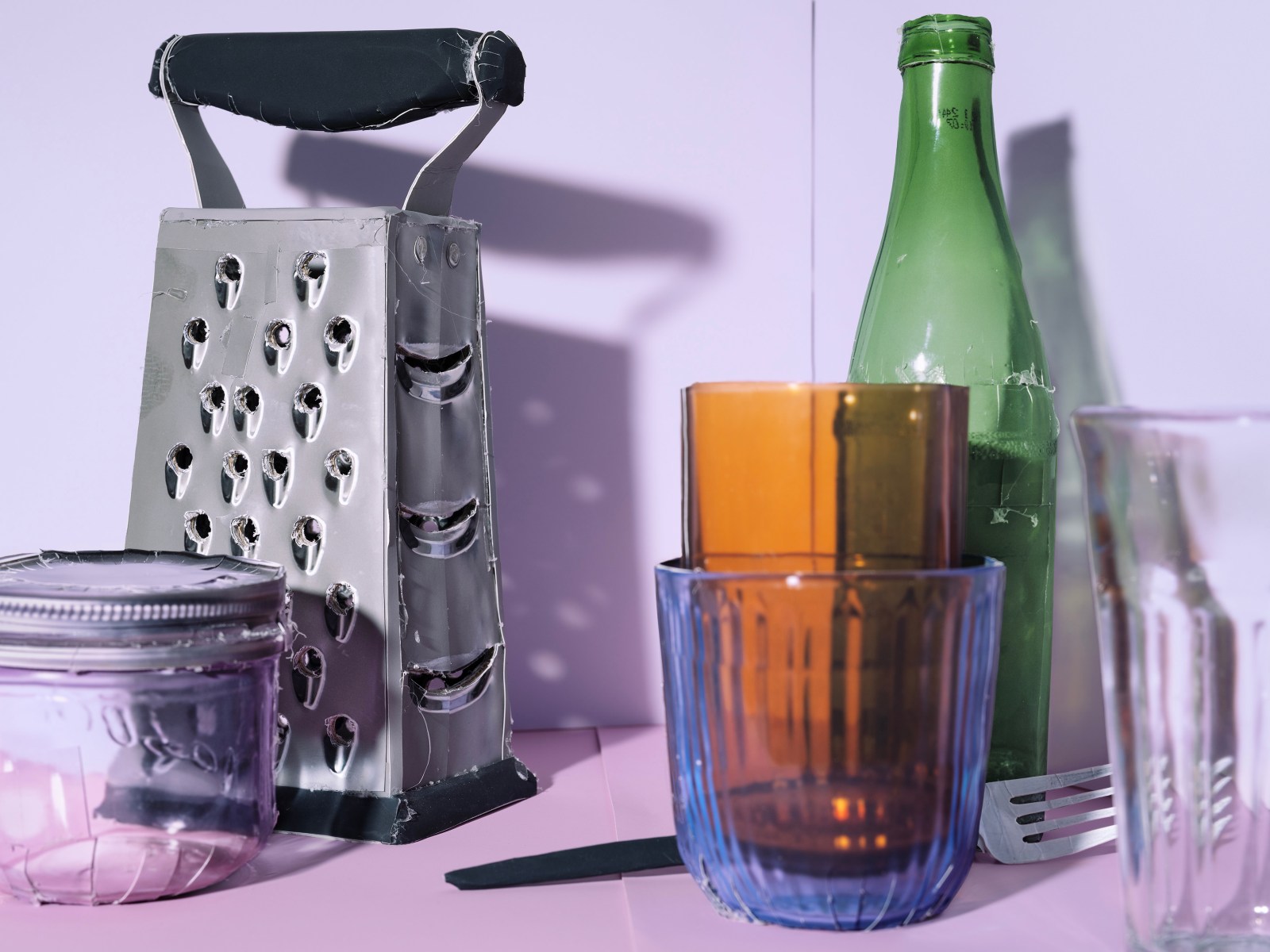 Daniel Gordon, Color Light Study (Grater and Glassware), 2025
