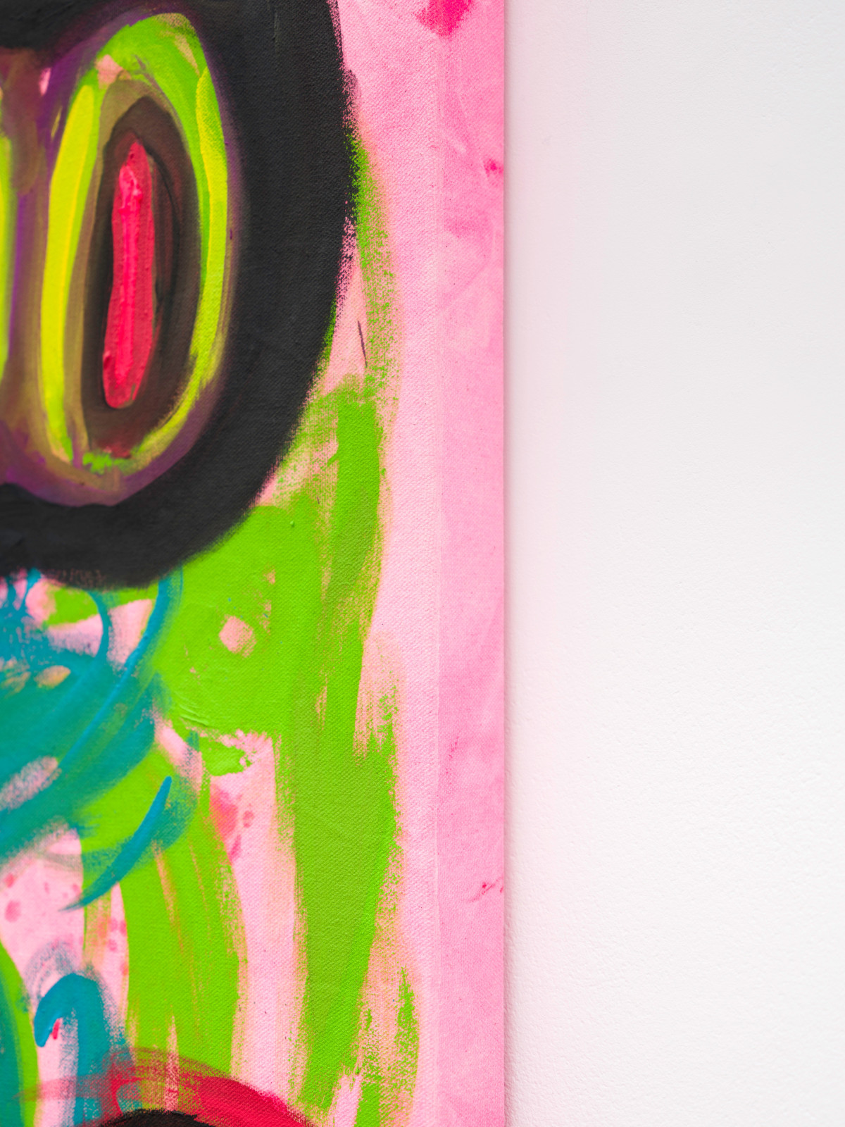 Judith Bernstein, Death Heads (Four Eyes on Hot Pink Ground), 2024