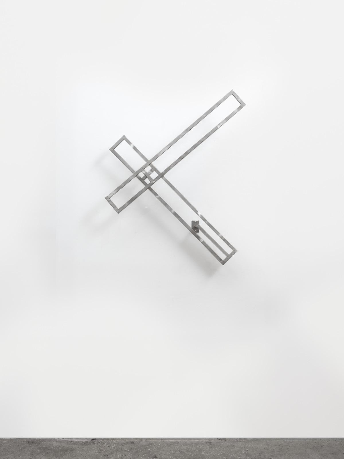 George Rickey, Two Open Rectangles Diagonal Jointed - Wall, 1985 (begun 1984)