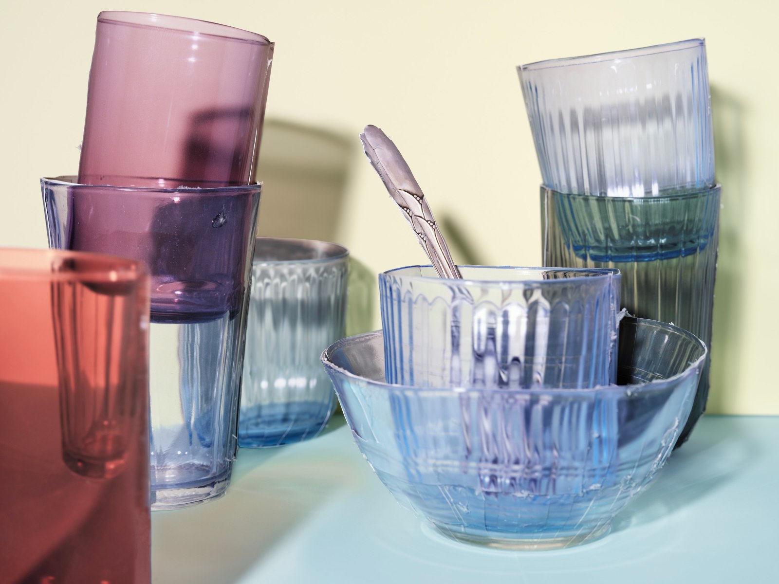 Daniel Gordon, Color Light Study (Bowl With Glasses and Fork), 2025