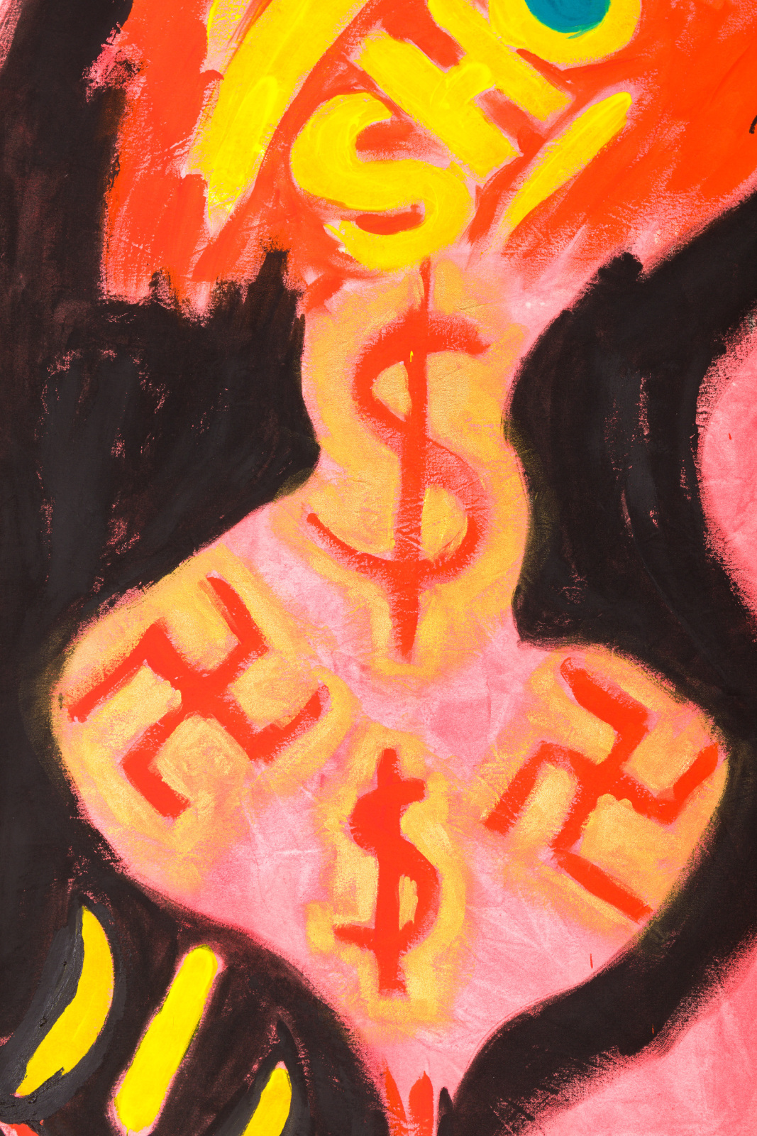 Judith Bernstein, Money Shot - Yellow, 2016