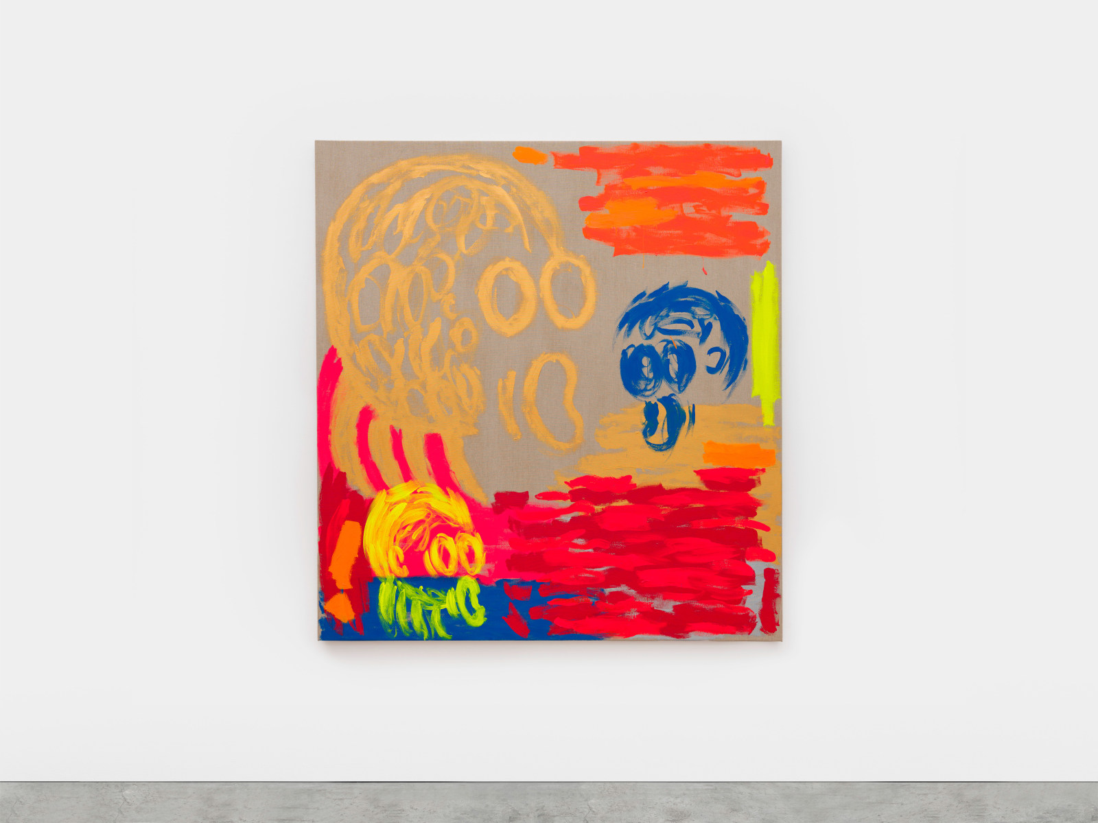 Judith Bernstein, Death Heads (Three Heads), 2024