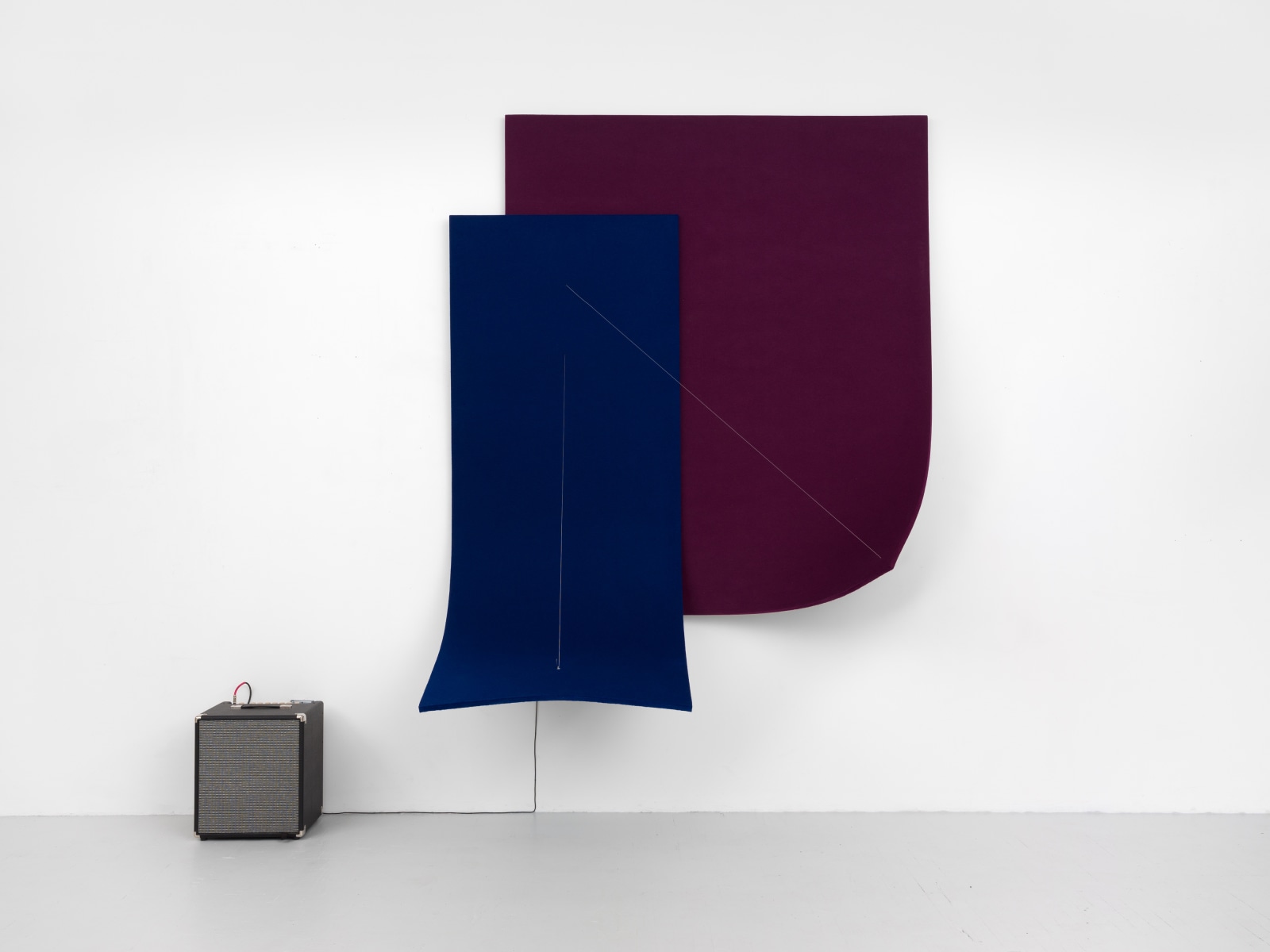 Naama Tsabar, Work on Felt Overlap Diptych (Variation 2), Dark Blue and Purple, 2023