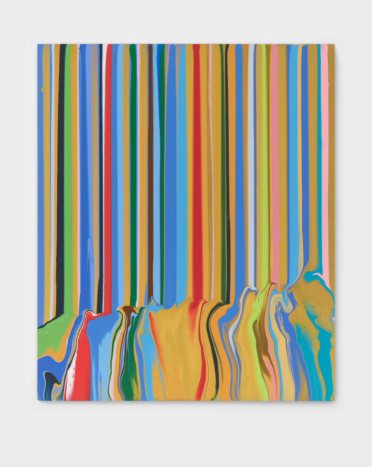 Ian Davenport, Small Blue and Gold, 2024