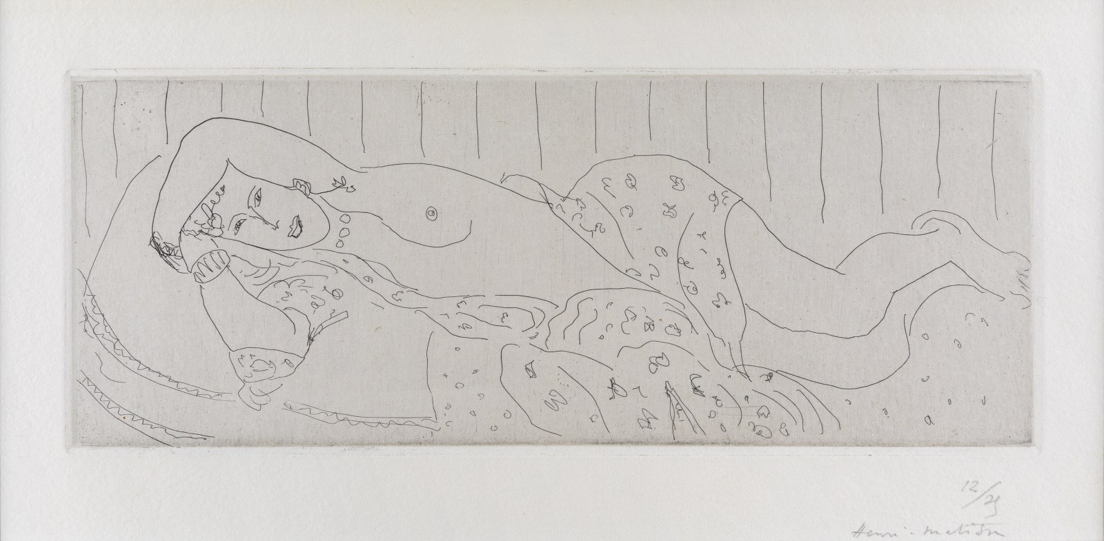 Henri Matisse, Nu couché, drapé dans une étoffe fleurie (Nude on Couch, Draped in Flowered Material), 1929