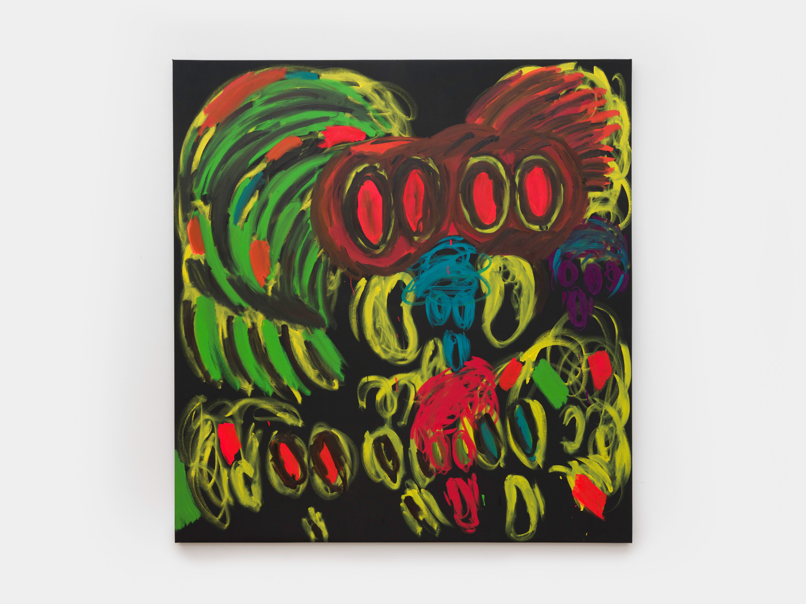 Judith Bernstein, Death Heads (Four Eyes), 2024